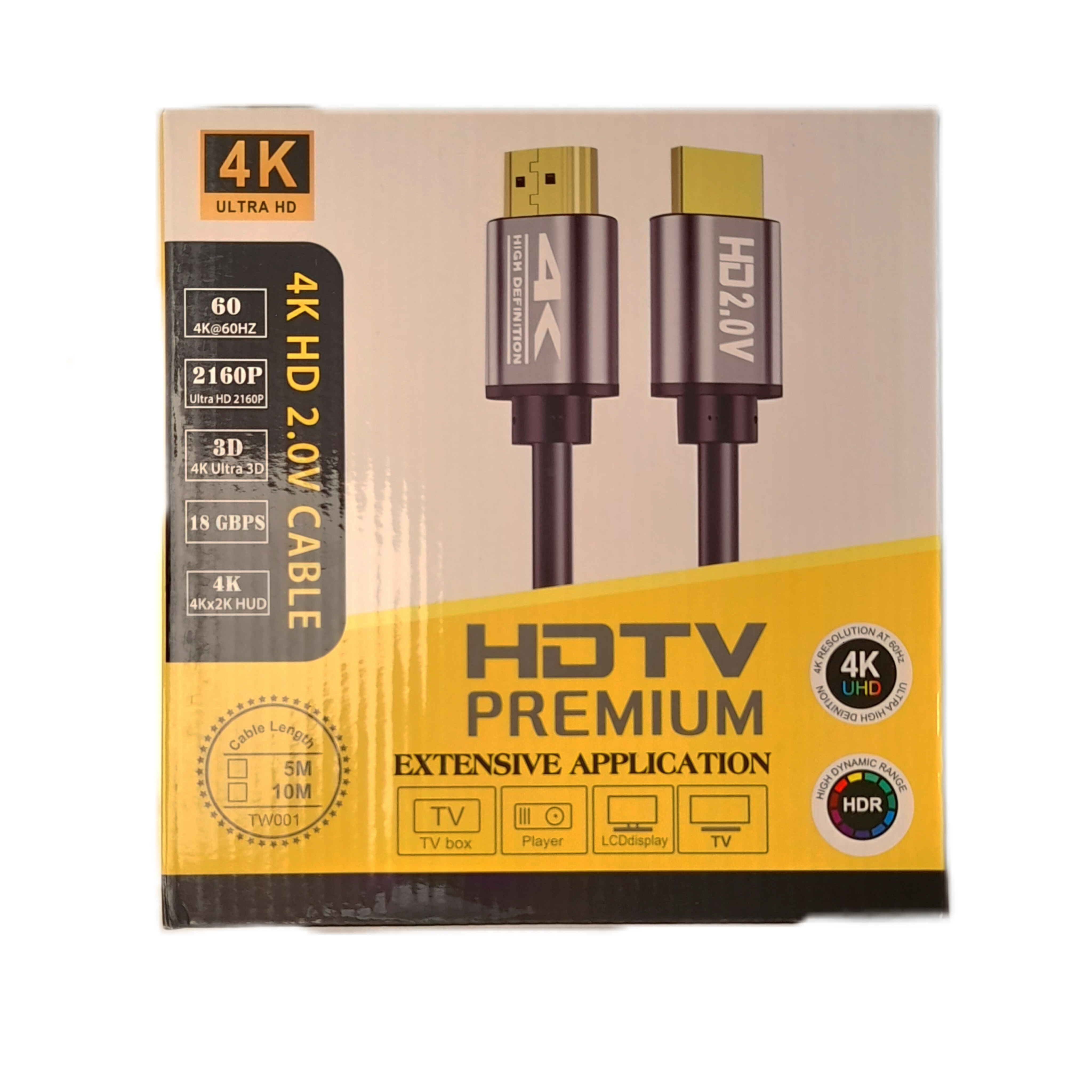 کابل 10 متری HDMI جعبه زرد