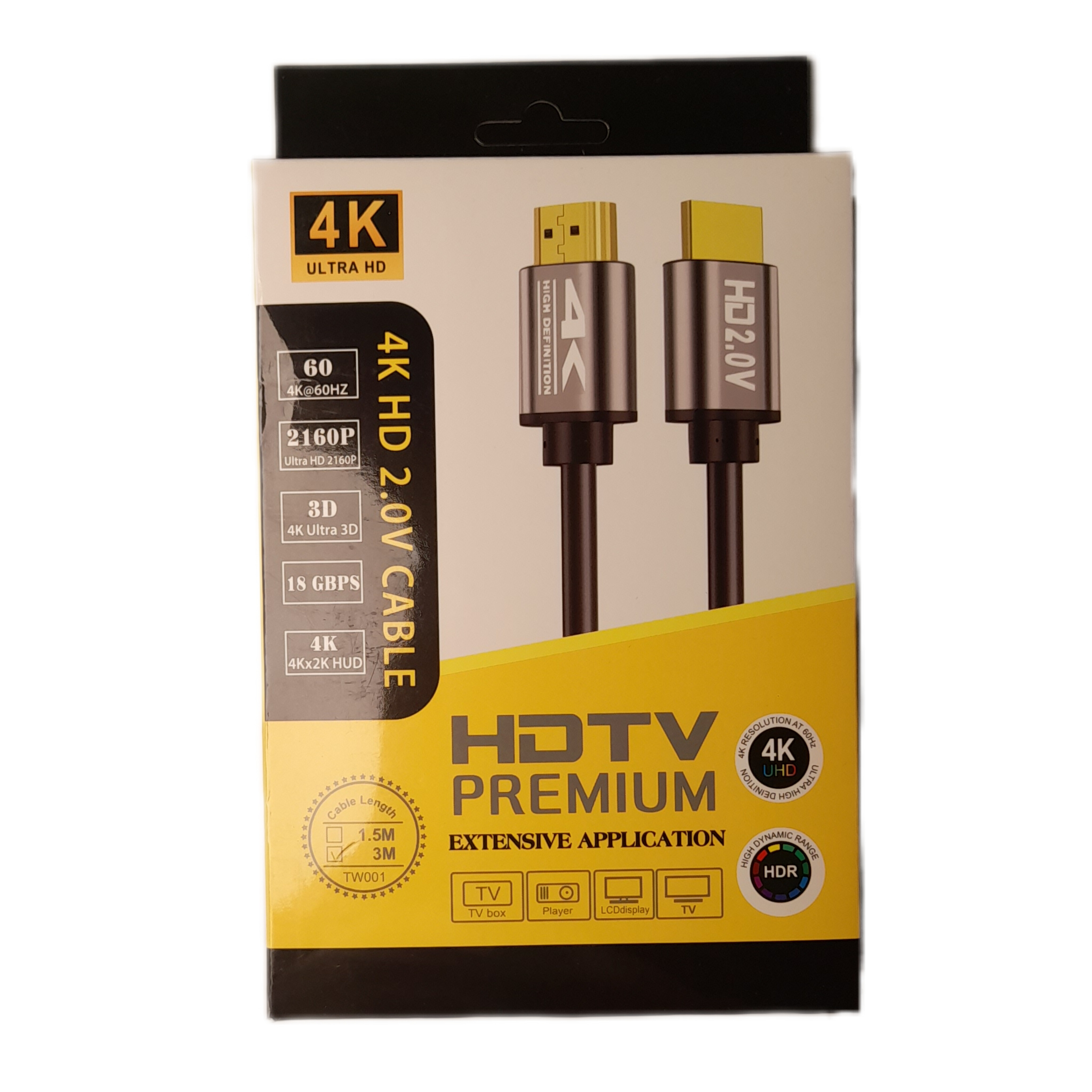 کابل 3 متری HDMI جعبه زرد